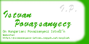 istvan povazsanyecz business card